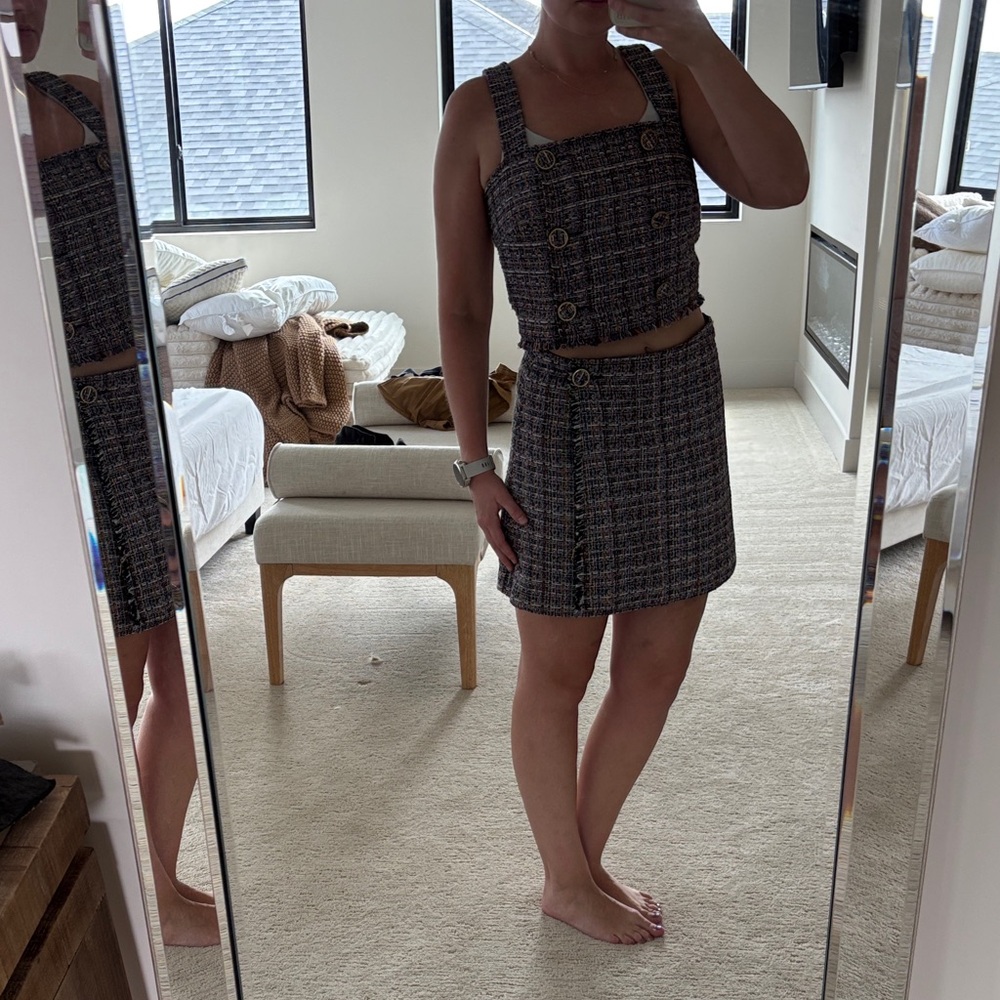 Chic Tweed Skirt Set